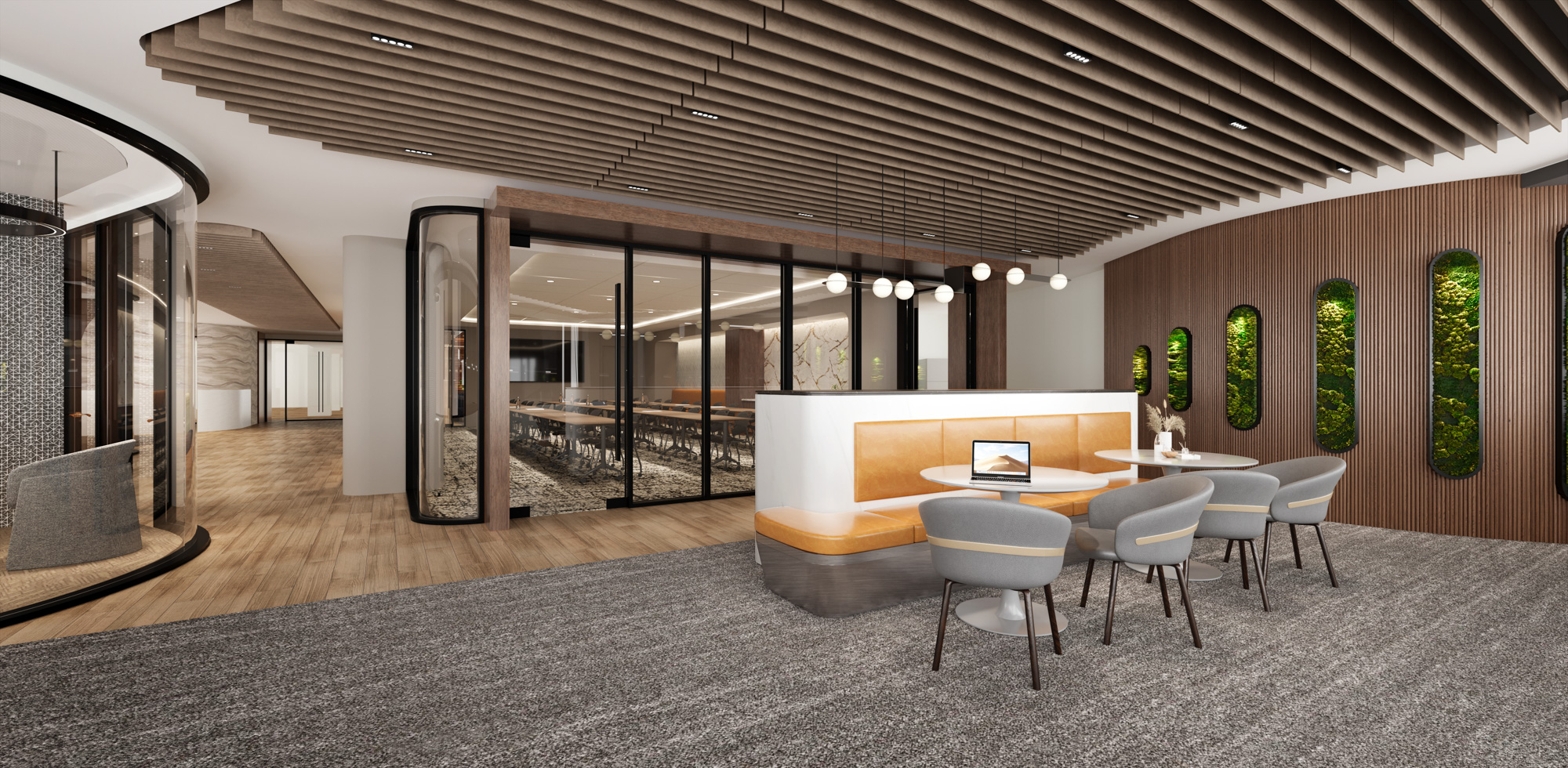 seating area outside meeting room at The Tower Building