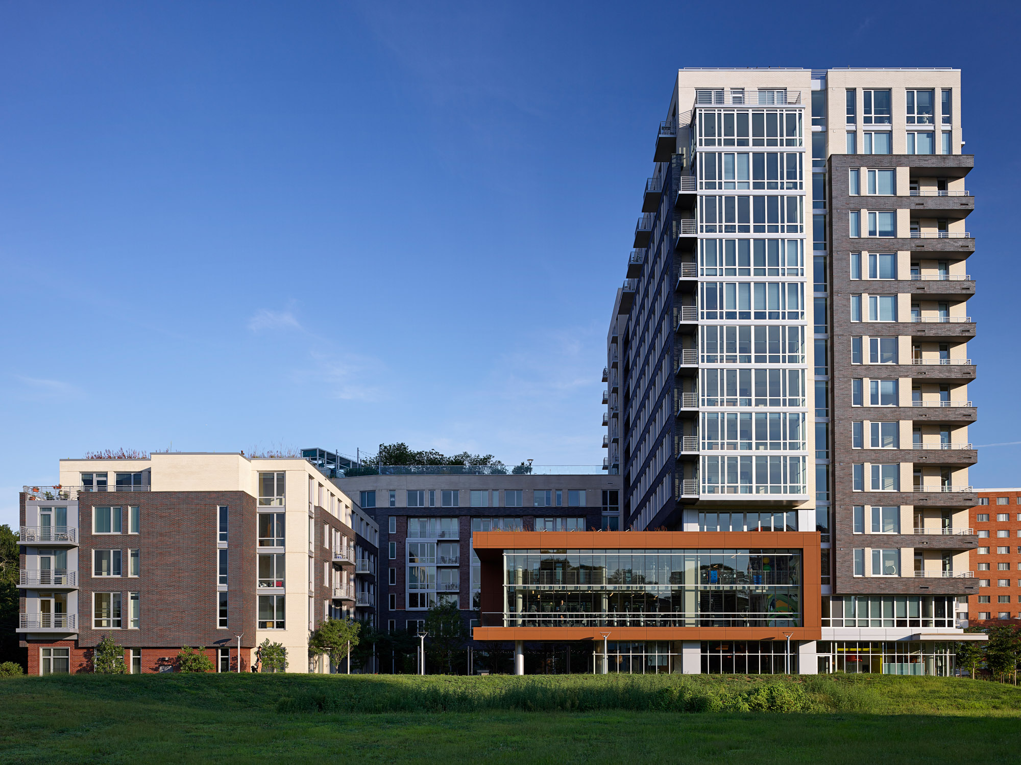 exterior of The Pearl at The Blairs District apartments in Silver Spring, MD