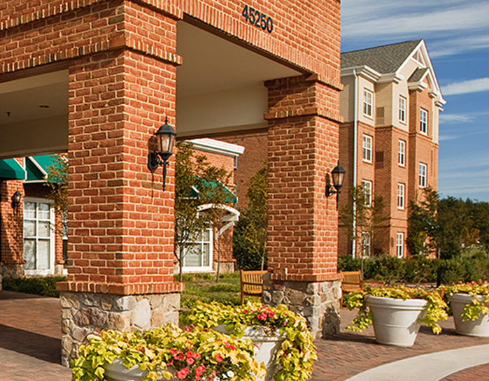 exterior view of the entrance of Residence Inn at Dulles