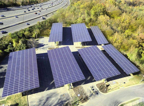 solar panels over a carport