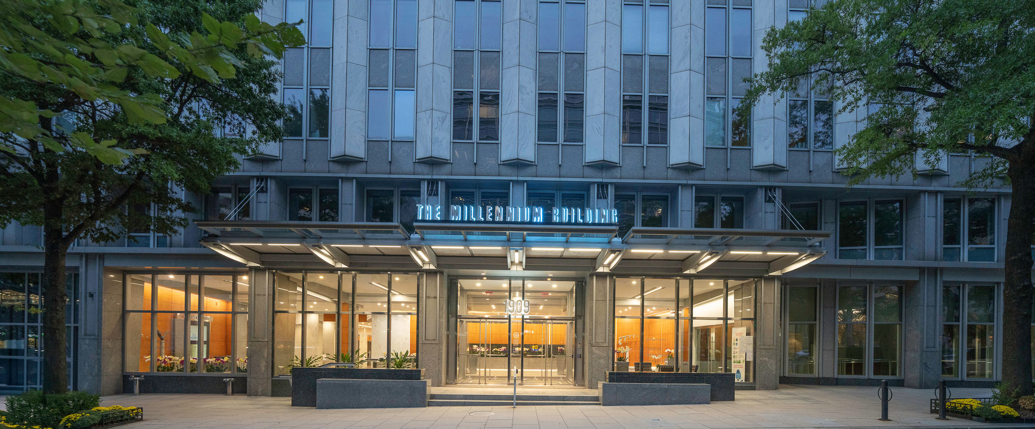 street level view of the entrance to The Millennium Building