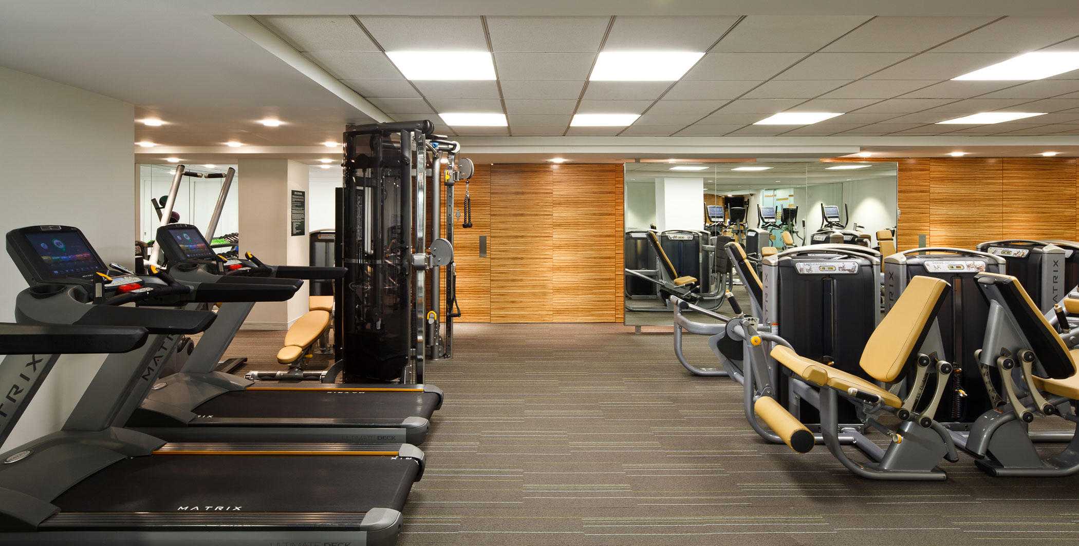treadmills in apartment building fitness center