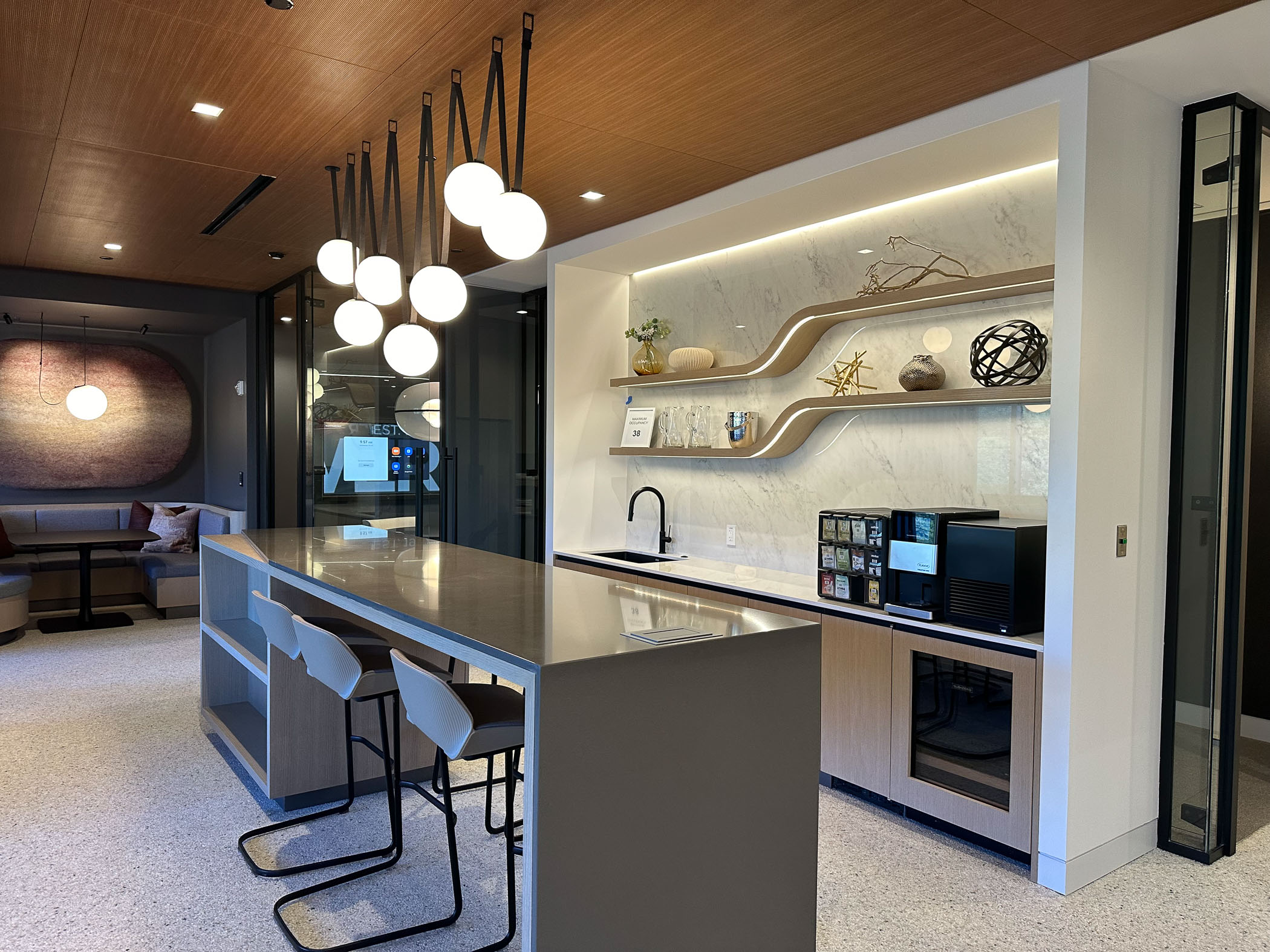 counter seating in lounge area