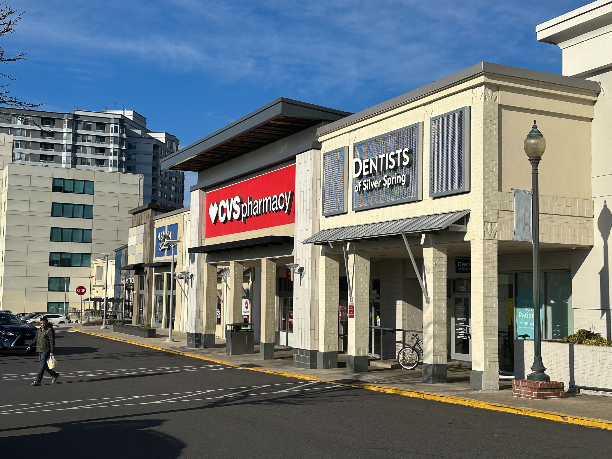 CVS and dentist storefronts at Blair Retail at the Blairs District