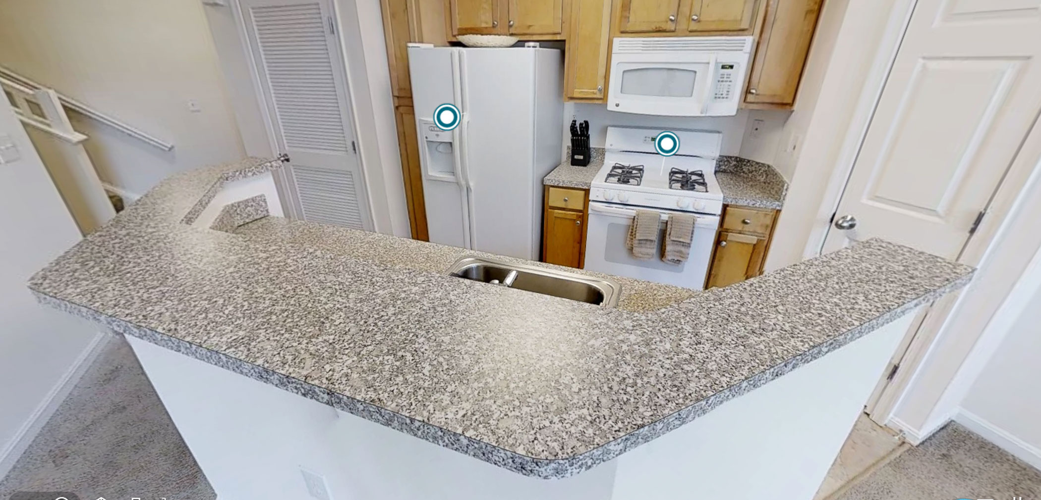 townhouse kitchen with island