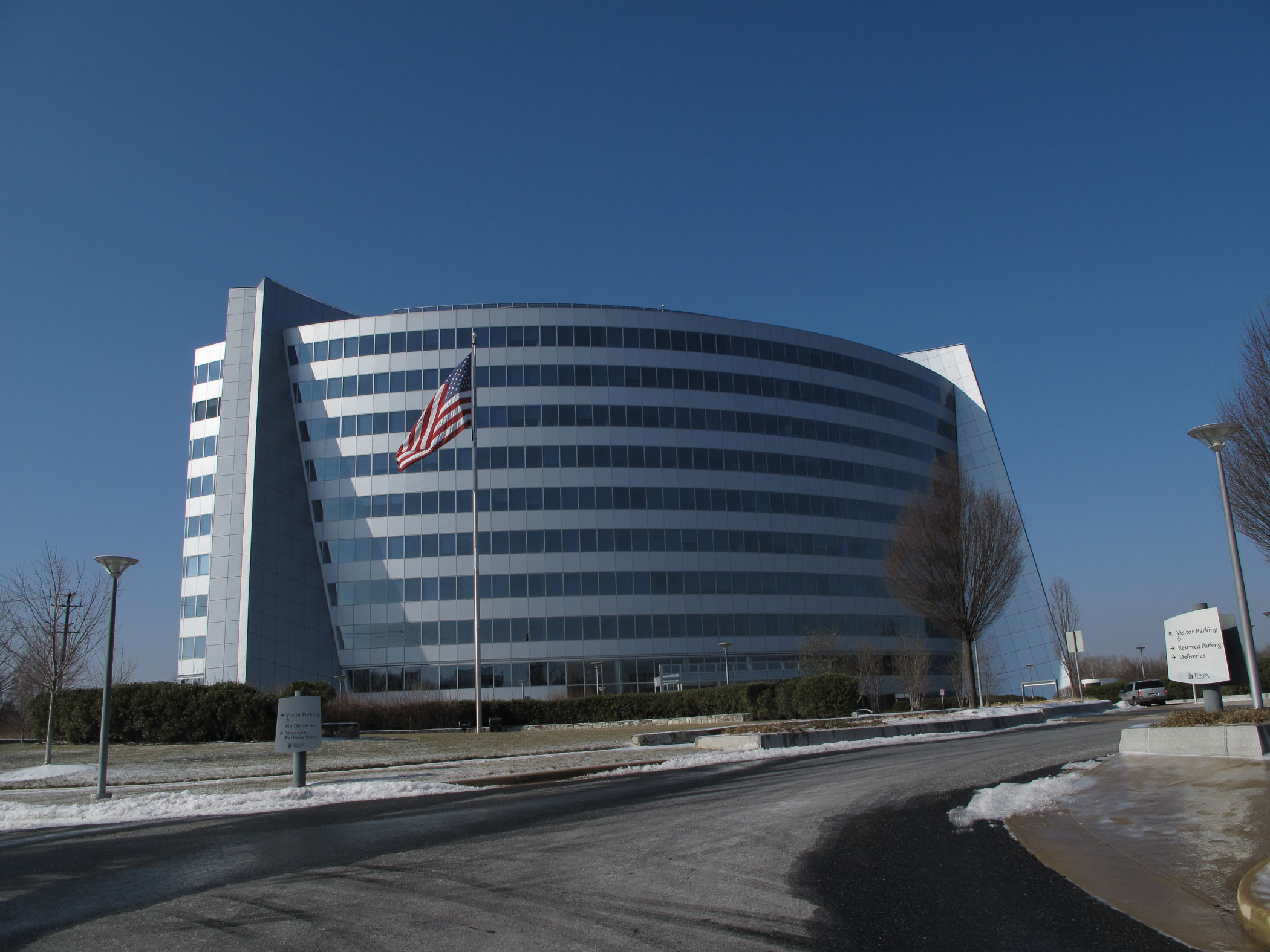 street and flagpole in front of The Tower Building